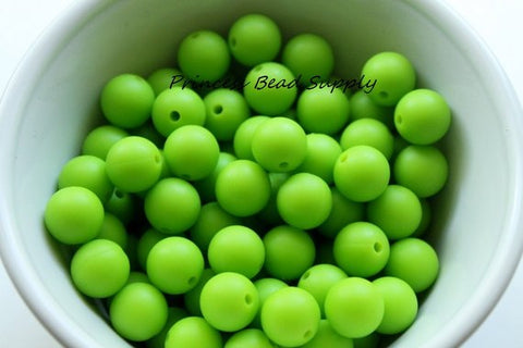 12mm Green Silicone Beads