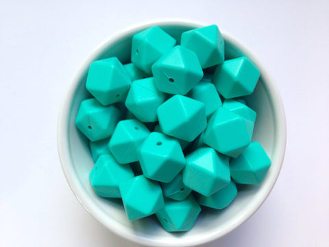 Turquoise Hexagon Silicone Beads