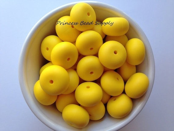 20mm Yellow Abacus Silicone Beads
