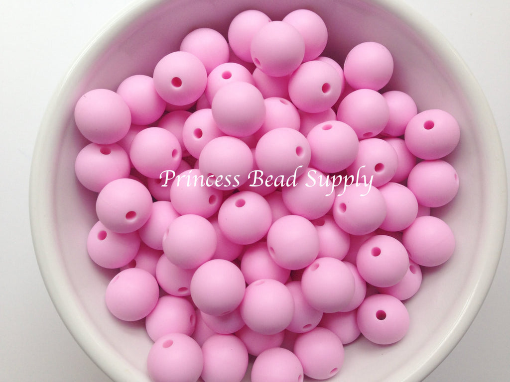 12mm Light Pink Silicone Beads