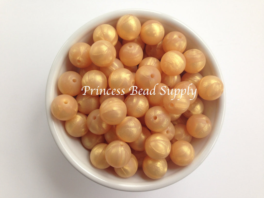 15mm Metallic Gold Silicone Beads