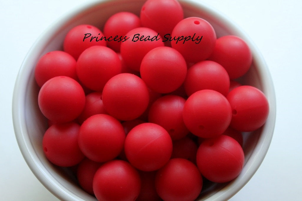 19mm Red Silicone Beads