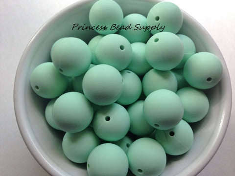 19mm Mint Silicone Beads