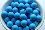 15mm Sky Blue Silicone Beads