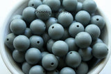 15mm Gray Silicone Beads