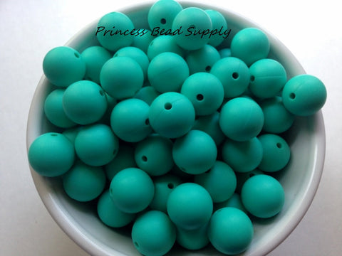 15mm Turquoise Silicone Beads