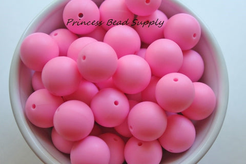 19mm Pink Silicone Beads