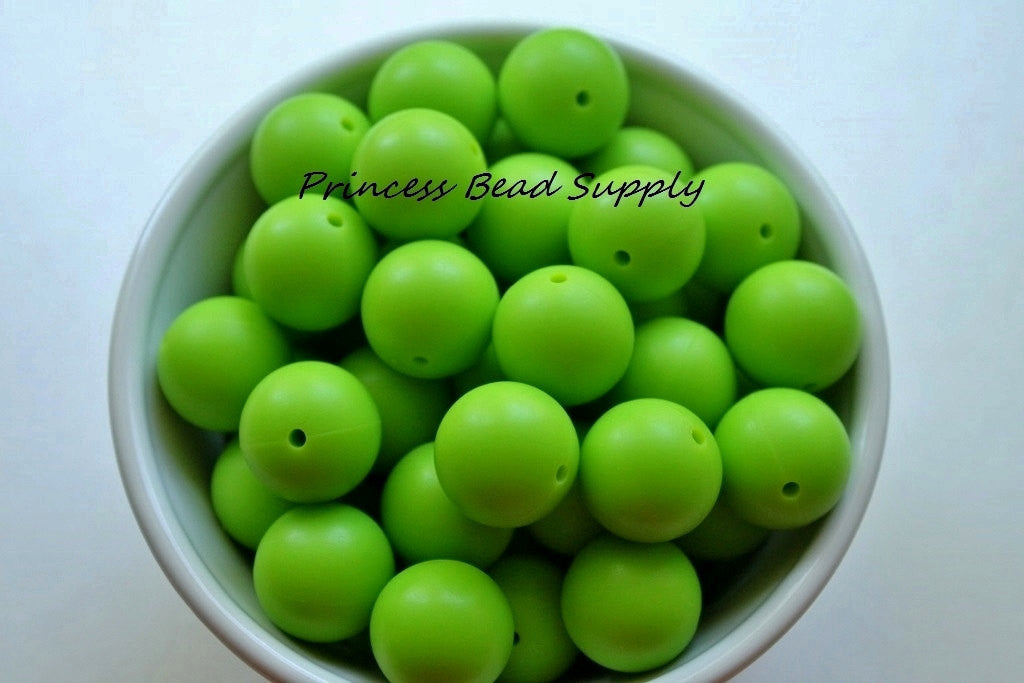 19mm Green Silicone Beads