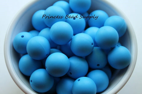 19mm Sky Blue Silicone Beads