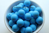 19mm Sky Blue Silicone Beads