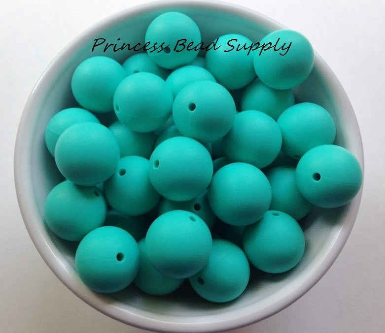 19mm Turquoise Silicone Beads