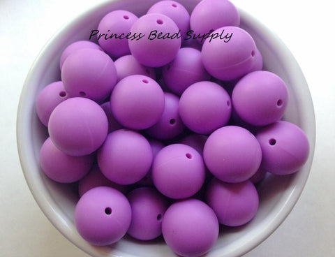 19mm Lavender Purple Silicone Beads