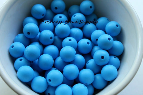 12mm Sky Blue Silicone Beads