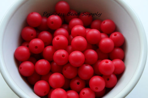 12mm Red Silicone Beads