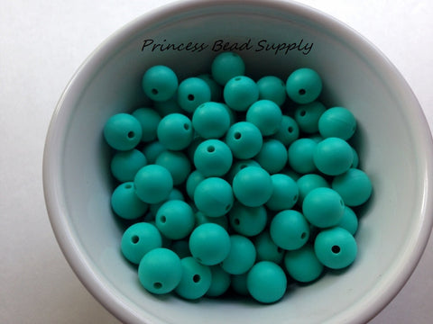 12mm Turquoise Silicone Beads