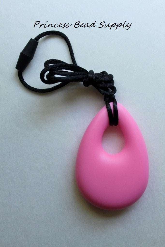 Pink Tear Drop Silicone Pendant