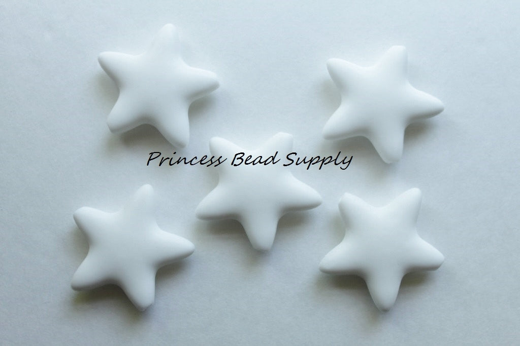 White Star Silicone Beads