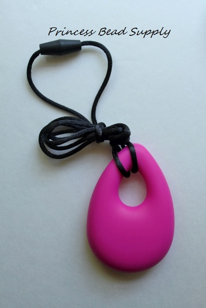 Hot Pink Tear Drop Silicone Pendant