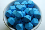 Sky Blue Hexagon Silicone Beads