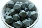 Gray Hexagon Silicone Beads