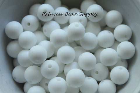 12mm White Silicone Beads