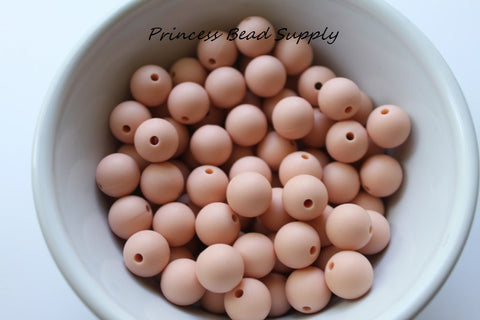12mm Peach Silicone Beads