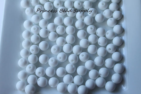 9mm White Silicone Beads