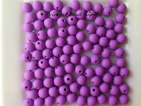 9mm Lavender Purple Silicone Beads