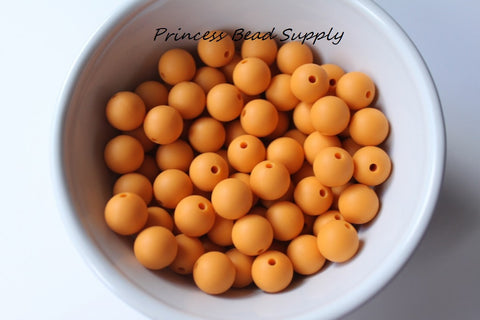 12mm Mango Orange Silicone Beads