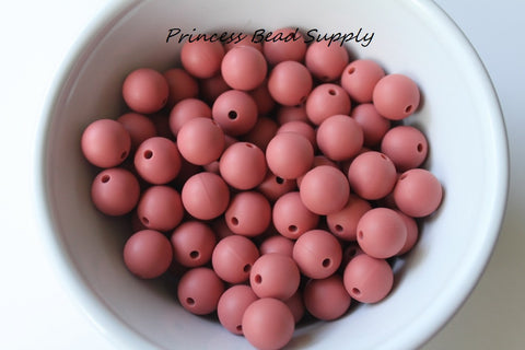 12mm Maroon Silicone Beads
