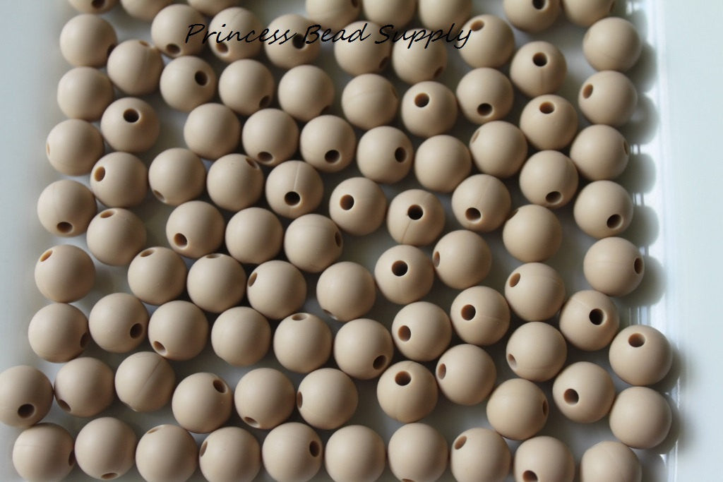 9mm Oatmeal Silicone Beads