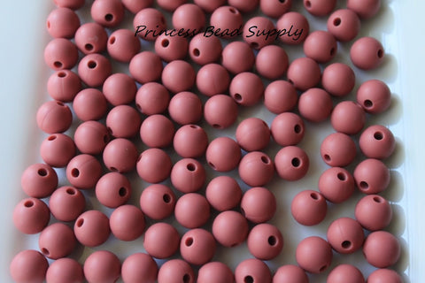 9mm Maroon Silicone Beads