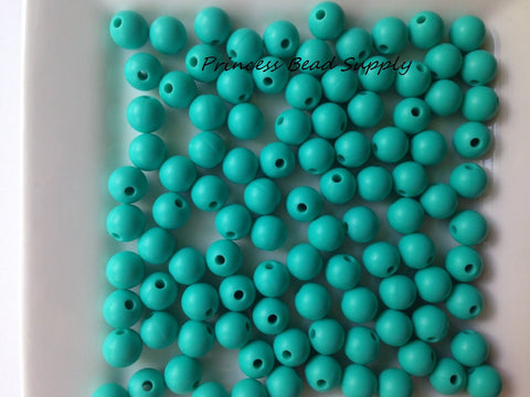 9mm Turquoise Silicone Beads