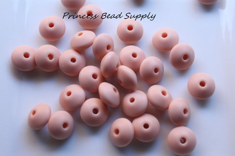 Peach Saucer Silicone Beads
