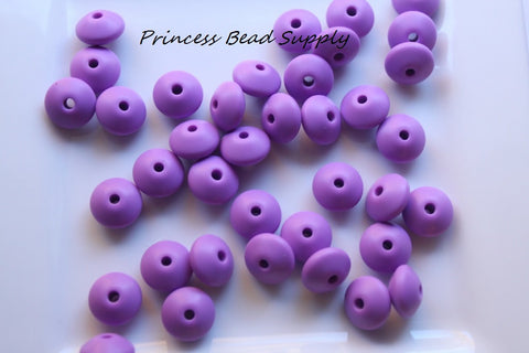 Lavender Purple Saucer Silicone Beads