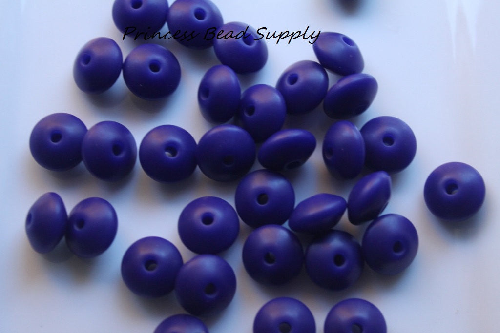 Navy Blue Saucer Silicone Beads