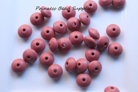 Maroon Saucer Silicone Beads