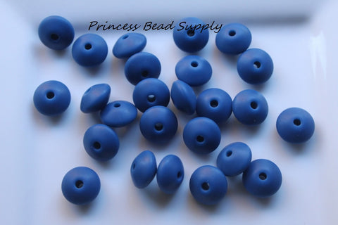 Sapphire Blue Saucer Silicone Beads
