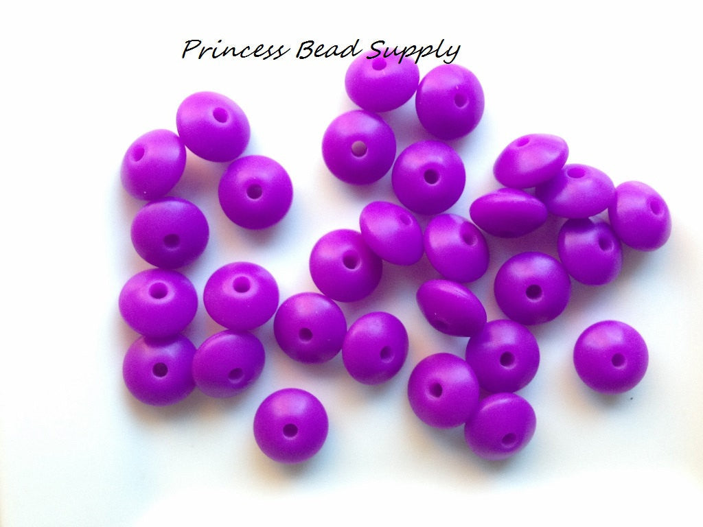 Royal Purple Saucer Silicone Beads