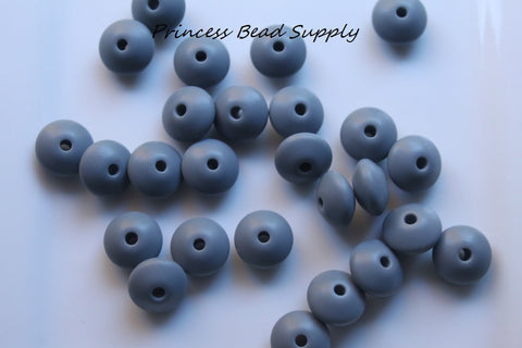 Gray Saucer Silicone Beads
