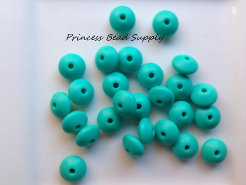 Turquoise Saucer Silicone Beads