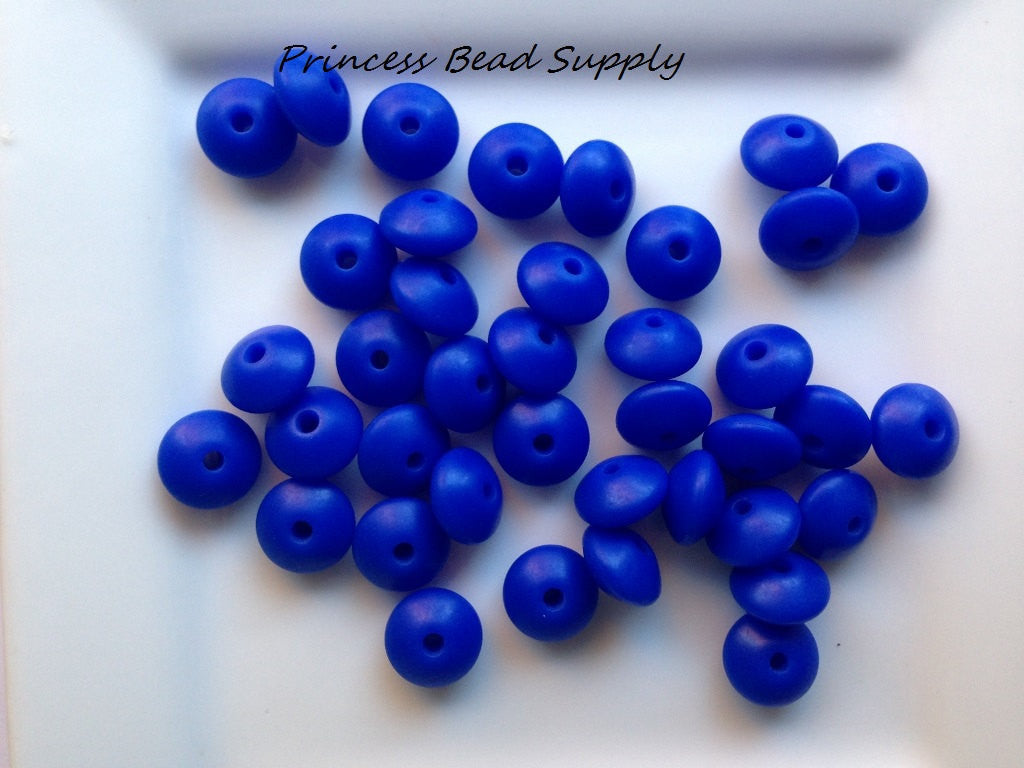 Royal Blue Saucer Silicone Beads