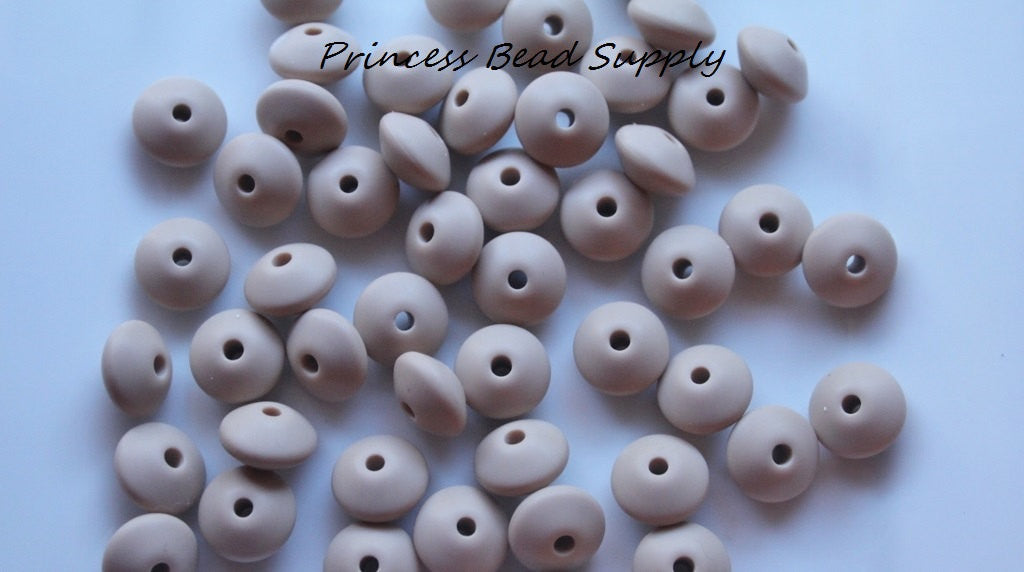 Oatmeal Saucer Silicone Beads