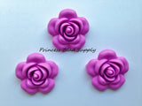 40mm Orchid Purple Silicone Flower Beads