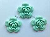 40mm Mint Silicone Flower Bead