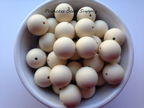 19mm Beige Silicone Beads