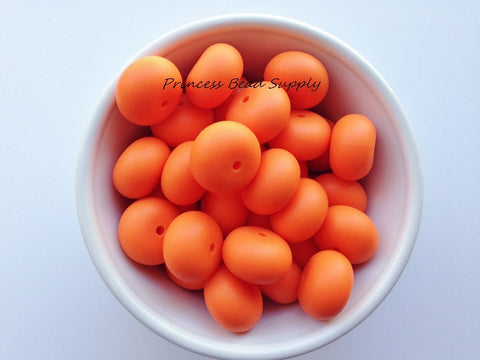 20mm Orange Abacus Silicone Beads
