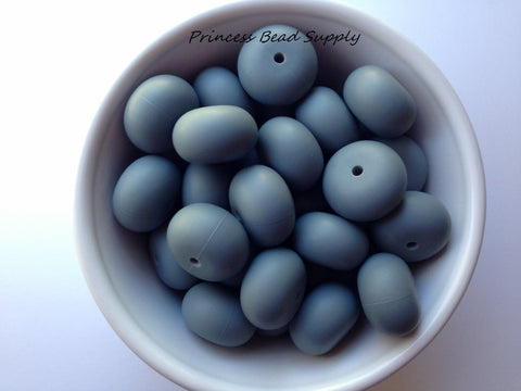 20mm Gray Abacus Silicone Beads