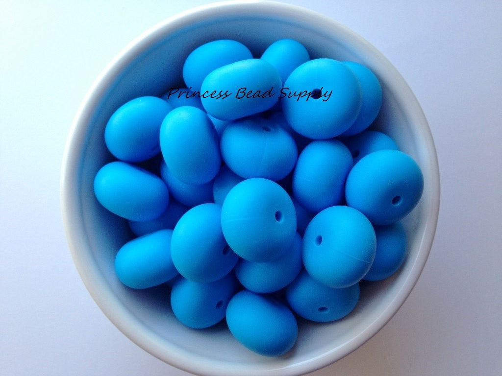 20mm Sky Blue Abacus Silicone Beads,