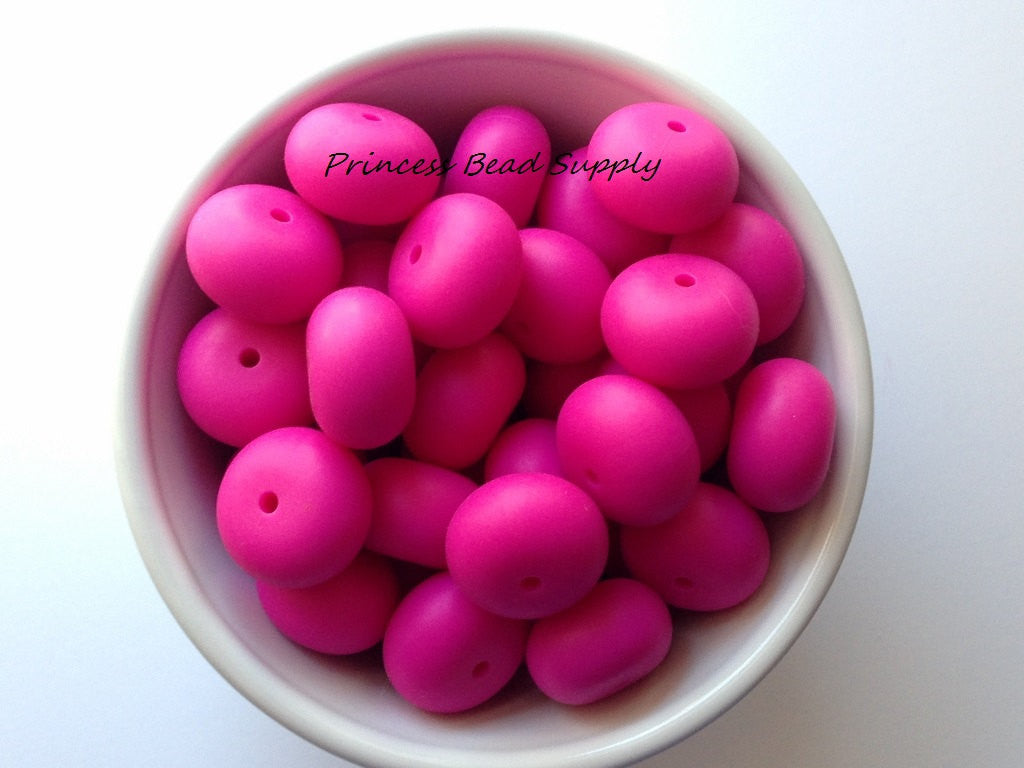 20mm Hot Pink Abacus Silicone Beads